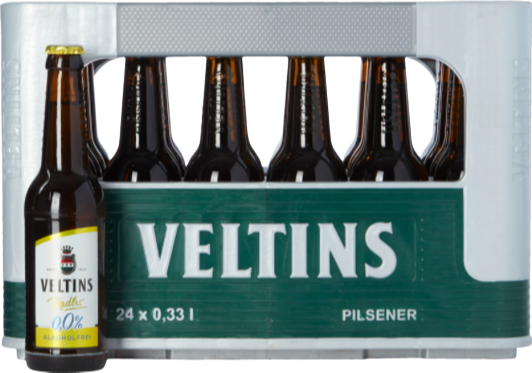 Veltins Radler Alkoholfrei krat met 24 flesjes van 33cl